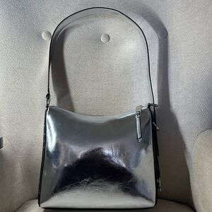Calvin Klein Metallic Silver Shoulder Bag